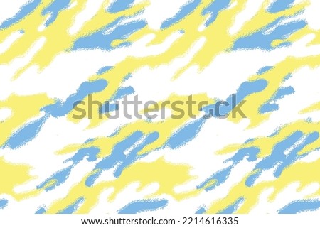 Tie dye with Camouflage mixt pattern, Tie Dye 2 Tone Clouds Close Up Shot fabric texture background blue yellows, Tie dye shibori pattern. 