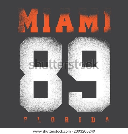  Miami Text Print, varsity print t shirt Design, beach text print Miami, varsity t-shirt women's, Retro college varsity font typography, Varsity USA, Miami slogan print for fashion tee and tshirt