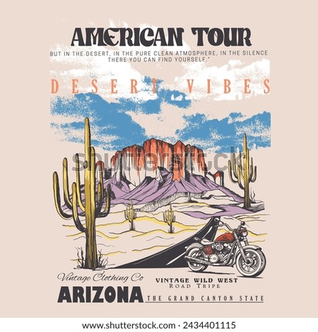American Desert Tour, Vintage wild west Road Tripe, Arizona The Grand Canyon State, Desert Vibes t shirt print Design, women's , men's, girls boys, knit jersey screen summer winter print artwork