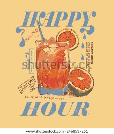 Cocktails retro poster vector, Party poster design. Drinks, Cocktails, .Set of vector illustrations. Typography. Vintage pencil sketch. Engraving style. Labels, cover, t-shirt print, painting