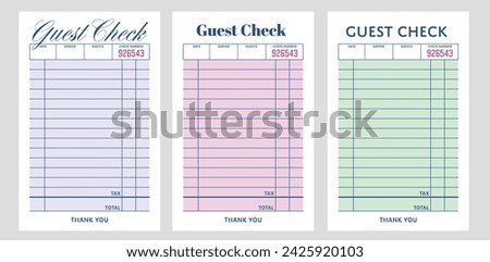 blank guest check graphic design
