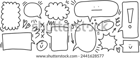 Hand drawn sketch elements speech bubble