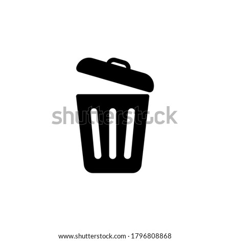 Trash can icon symbol vector isolated on white background