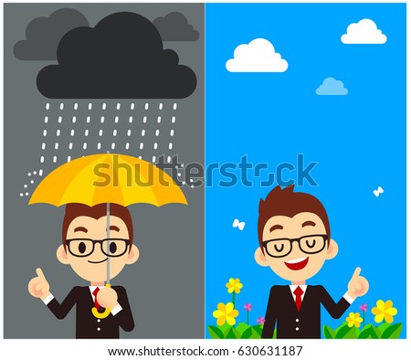 Vector Character, Weather Forecast Reporter with different weather, Symbol, Sign