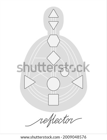 Human design reflector chart or bodygraph 
vector illustration.