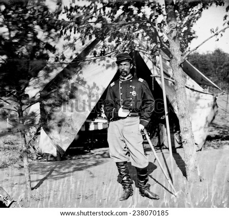 The Civil War, Bull Run, Virginia (vicinity), Col. Alfred Duffie, 1st Rhode Island Cavalry, from glass negative, by Timothy H. O\'Sullivan, July, 1862.