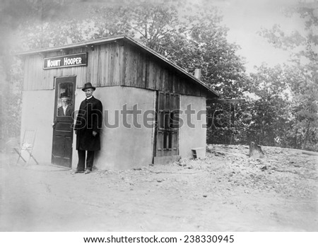 Radio Station, \'Rogers\' Radio station\', sign reads \'Mount Hooper\', circa early 1900s