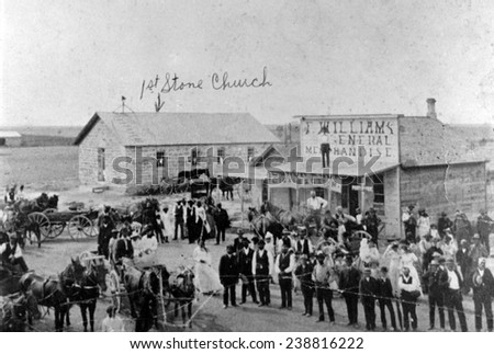 Nicodemus, Kansas. A colony of free African Americans. Street scene ca. 1885
