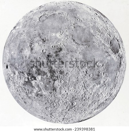 Map of the surface of Earth\'s Moon from 1966 remote sensing.