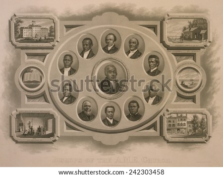 Richard Allen (1760-1831) and other African Methodist Episcopal bishops, Prior to the Civil War, the church had 300 congregations and over 17,000 members.