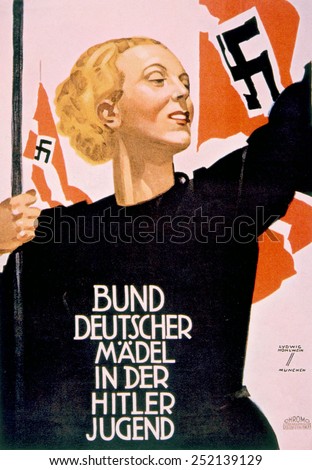 The League of German Girls in the Hitler Youth, German poster, ca. 1936