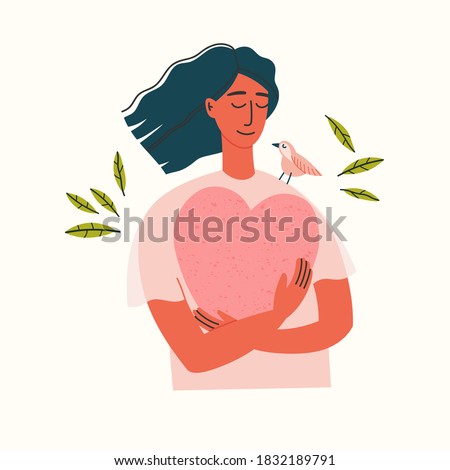 Similar – Image, Stock Photo girl holds a heart out of her hands
