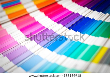 Color swatches book. Rainbow sample colors catalog.