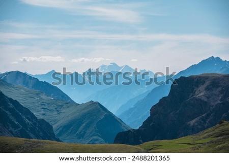 Similar – Image, Stock Photo Snowy mountain ridge in winter