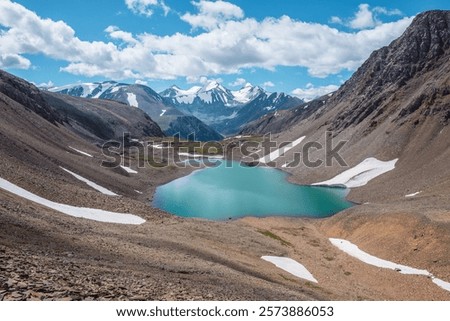 Similar – Image, Stock Photo Mountain lake against mountain backdrop