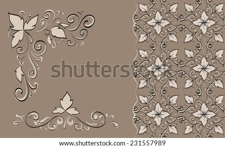 beige lace on brown background