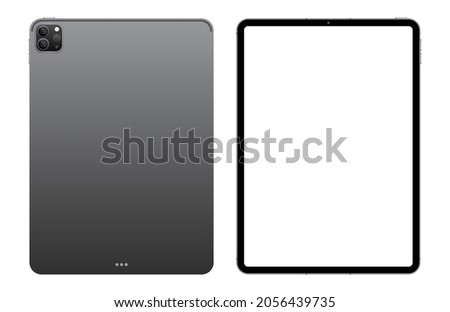 Realistic Tablet mockup with white screen, device screen mockup Isolate on white background. Vector illustration
