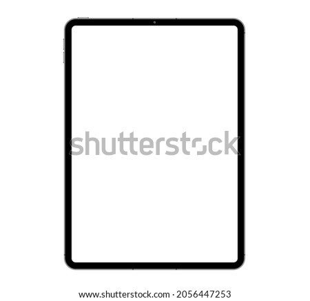 Realistic Tablet mockup with white screen, device screen mockup Isolate on white background. Vector illustration