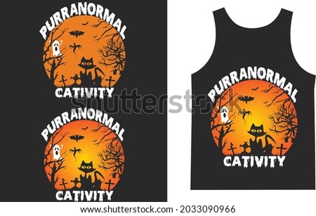 Purranormal Cativity Halloween T_shirt Typography Design Vector