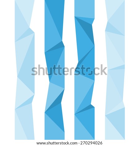 Vector collection of four-lane bookmark design templates with modern polygonal background on white background blue