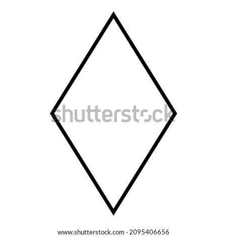 Rhombus Diamond Lozenge Flat Icon Isolated On White Background