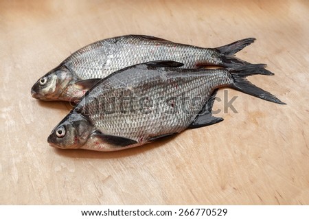 fresh river fish bream on the table