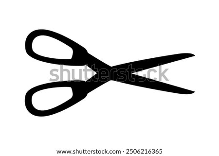 Scissors icon. Simple silhouette of open scissors. Scissors logo icon. Stock vector illustration isolated on a white background.