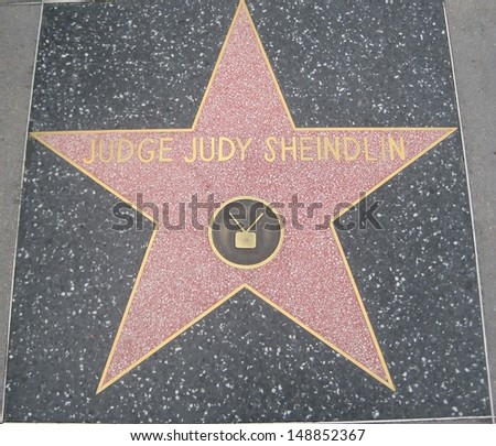 HOLLYWOOD - JULY 11: Judge Judy Sheindlin\'s star on Hollywood Walk of Fame on July 11, 2013 in Hollywood, California. This star is located on Hollywood Blvd. and is one of 2400 celebrity stars.