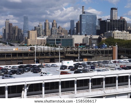 NEW YORK CITY - SEPTEMBER 8: View of Henry Hudson Highway (West Side) in Manhattan, as seen on September 8, 2013. New York is the largest city by population in the US.