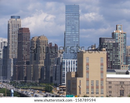 NEW YORK CITY - SEPTEMBER 8: View of Henry Hudson Highway (West Side) in Manhattan, as seen on September 8, 2013. New York is the largest city by population in the US.
