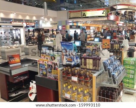 DUBAI, UAE - AUGUST 6: Dubai Duty Free at the International Airport, as seen on August 6, 2012 in Dubai, UAE. It is the worlds largest airport retailer based on turnover.