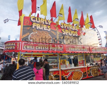 TORONTO, CANADA - AUGUST 22: Businesses at the Canada National Exhibition (CNE) held in Toronto, Canada, from  August 19 to September 15, 2011. It is Canada\'s largest annual community event.