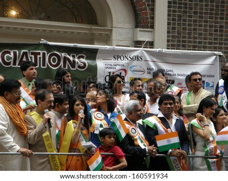 NEW YORK - AUGUST 19: Indian TV and movie celebrities at the India\'s 60th Independence Day in New York, as seen on August 19, 2007.  Johnny Lever, Ram Kapoor and Prachi Desai were present.
