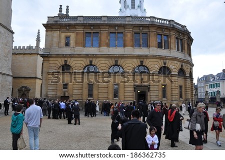 OXFORD, ENGLAND - SEPT 10: Graduation Ceremony at Oxford University in England, on September 10, 2011. Oxford is known to be the oldest university in the English-speaking world.