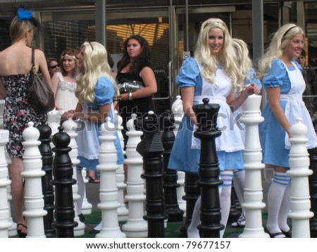 TORONTO, CANADA - JUNE 21: Alice In Wonderland performers of the National Ballet of Canada ready to perform at the Canadian Opera Theatre on June 21, 2011 in Toronto, Canada