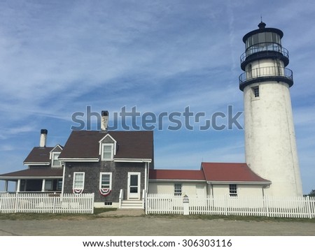 Highland Lighthouse (Cape Cod Light), the oldest and tallest lighthouse on Cape Cod, in Massachusetts
