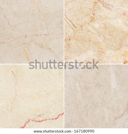 Four different texture of a light marble. (high.res.) Marble and granite background with natural pattern. See You please more marble, granite and other backgrounds(best quality) in my portfolio.