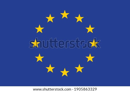 The flag of the European Union, the European Union. EU.Official standard flag, standard color.digital illustration,computer illustration,vector illustration