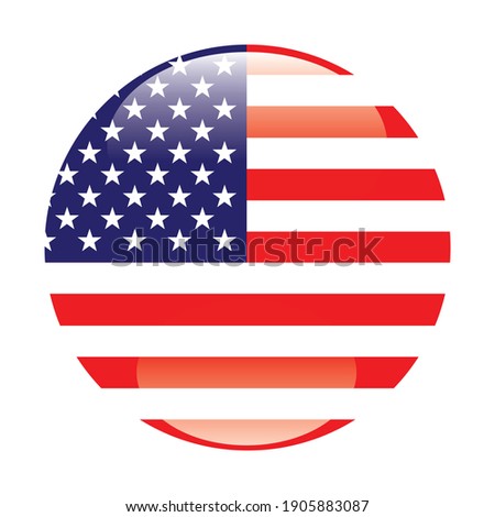 The round American flag. Star Spangled flag, American flag. Colorful national flag.digital illustration,computer illustration,vector illustration