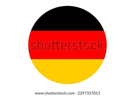 German flag. Standard colors. Standard size. Circular national flag. Computer illustration. Digital illustration. Vector illustration.