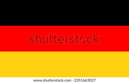 The flag of Germany. Standard color. Standard size. A rectangular flag. Icon design. Computer illustration. Digital illustration. Vector illustration.