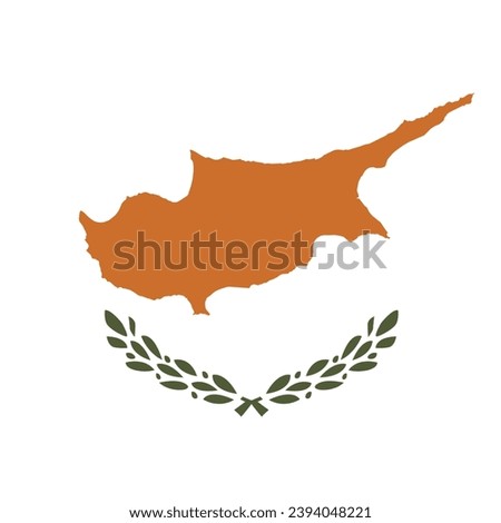 Cyprus flag. A square flag. Standard color. Square icon. Flag icon. Digital illustration. Vector computer illustration. Measure the illustrations.