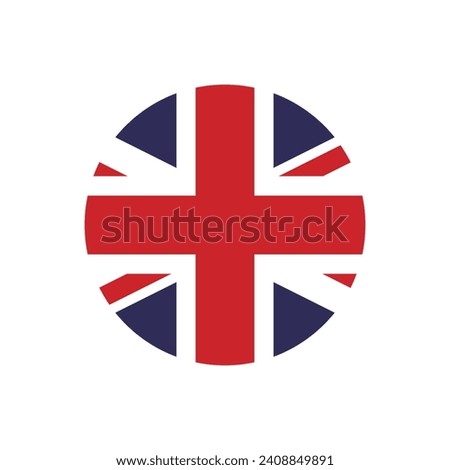 British circle flag. Circle icon flag. Standard color. Button flag icon. Digital illustration. Computer illustration. Vector illustration.