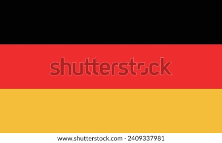 Germany flag. Standard size. The official ratio. A rectangular flag. Standard color. Flag icon. Digital illustration. Computer illustration. Vector illustration.