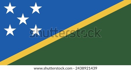 Solomon Islands flag. Solomon Islands circle flag. Standard color. Standard size. A rectangular flag. Icon design. Computer illustration. Digital illustration. Vector illustration.