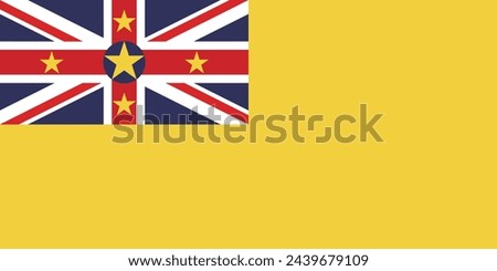 Niue flag. Standard color. Standard size. A rectangular flag. Icon design. Computer illustration. Digital illustration. Vector illustration.