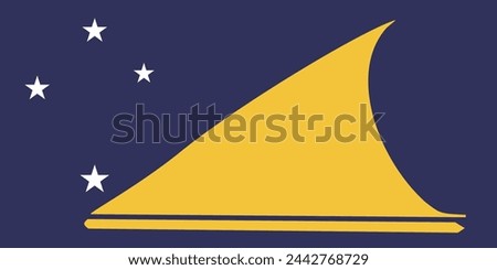 Tokelau flag. Standard color. Standard size. A rectangular flag. Icon design. Computer illustration. Digital illustration. Vector illustration.