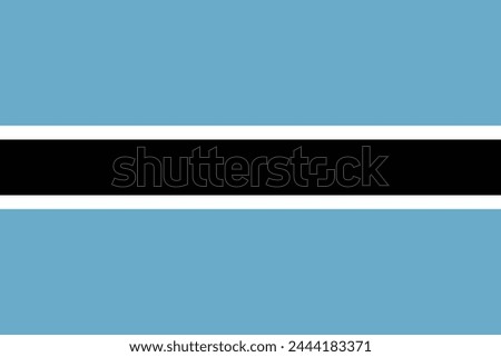 Botswana flag. Standard color. Standard size. A rectangular flag. Icon design. Computer illustration. Digital illustration. Vector illustration.