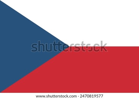 Czech flag. Flag of Czech. Standard color. Standard size. Icon design. Computer illustration. Digital illustration. Vector illustration.