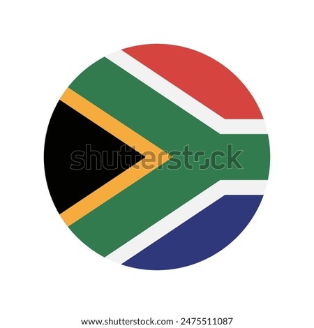 South Africa circle flag. Circle icon flag. Standard color. Button flag icon. Digital illustration. Computer illustration. Vector illustration.